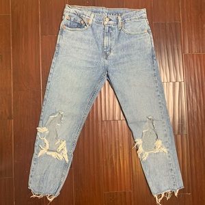 Levi’s 512 Slim Taper Distressed High Waisted Jeans 30